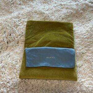 Gucci Olive and Sky Blue velvet eyeglasses case